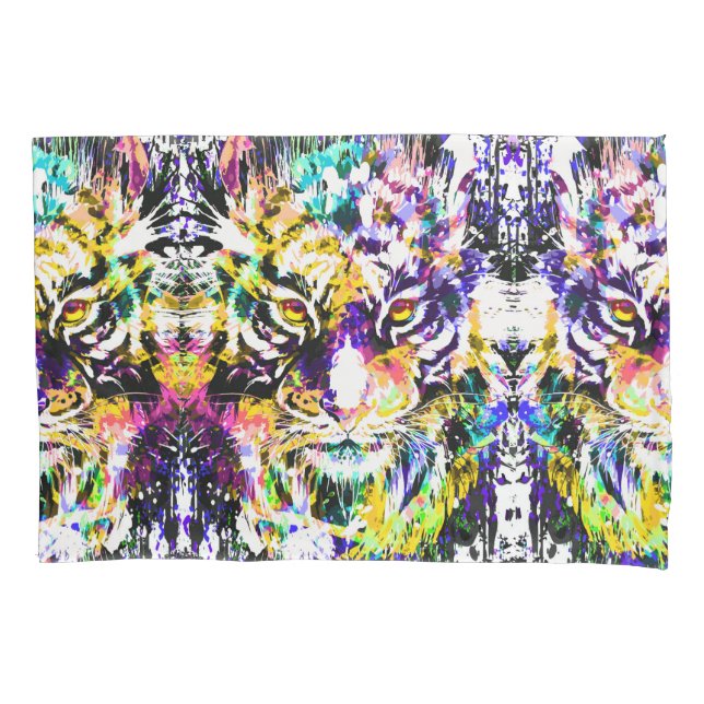 Beautiful Tiger Pillowcase - Colourful Tiger (Front)