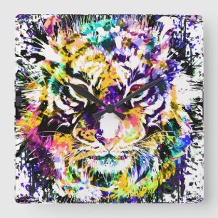 Beautiful Tiger Wall Clock Colourful Tiger Clock