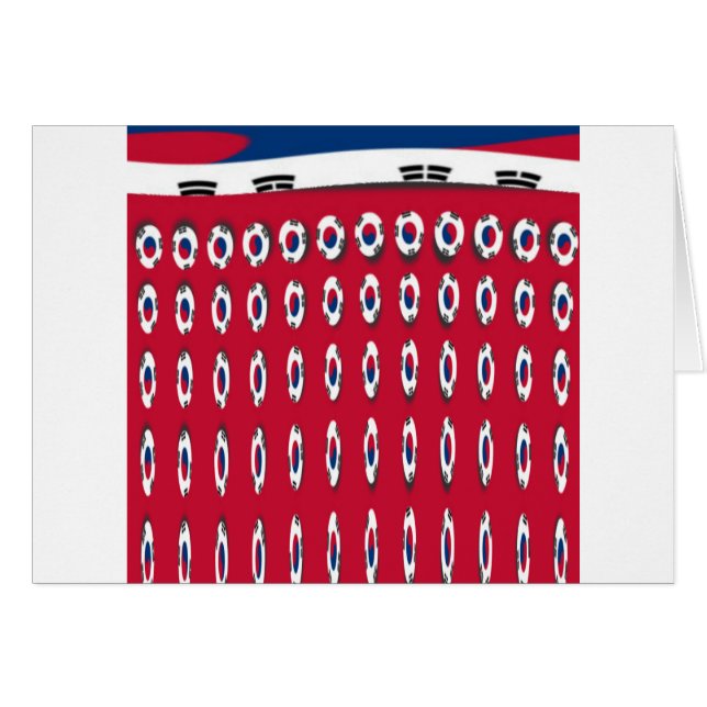 Beautiful Tiny Korean Flag Design A Red Base Print (Front Horizontal)