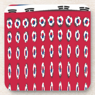 Beautiful Tiny Korean Flag Design A Red Base Print Coaster