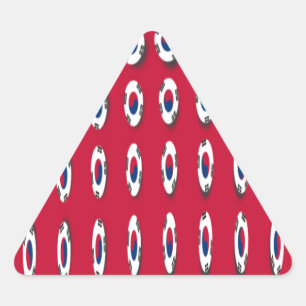 Beautiful Tiny Korean Flag Design A Red Base Print Triangle Sticker