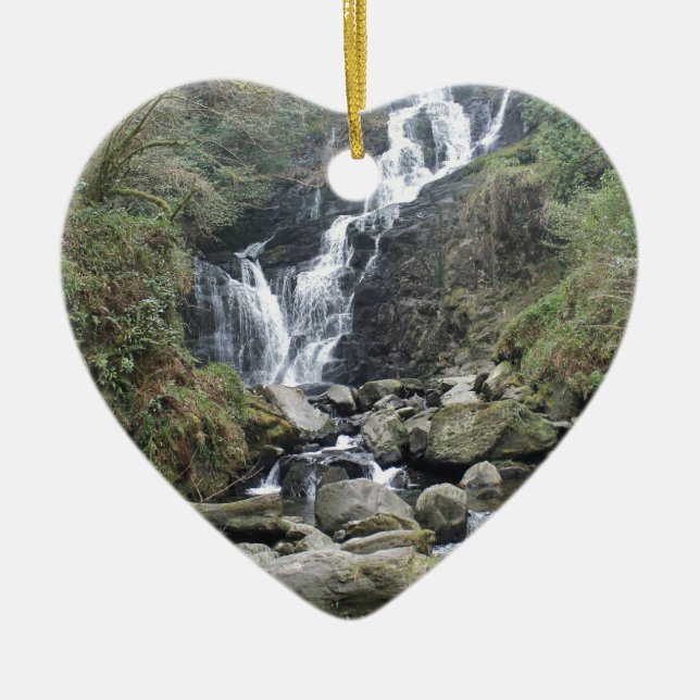 Beautiful Torc Waterfall, Killarney Ireland Ceramic Tree Decoration (Front)