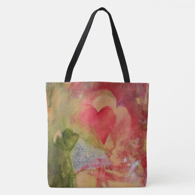 Beautiful Tote with hearts.. Great for Valentine's Bag (Front)