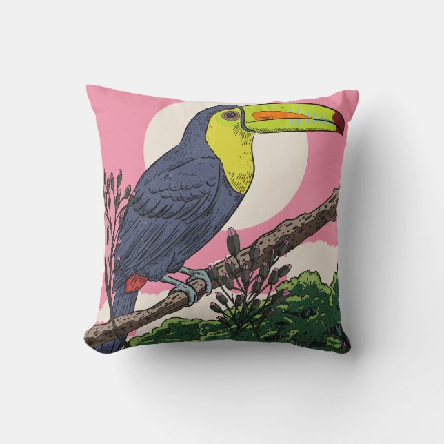Beautiful Toucan Bird Cushion (Front)