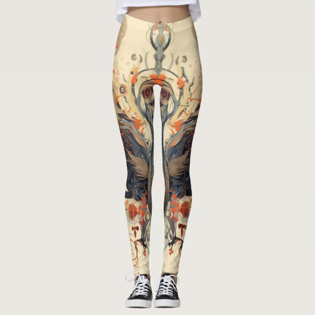 Beautiful Traditional Abstract Art Leggings (Front)