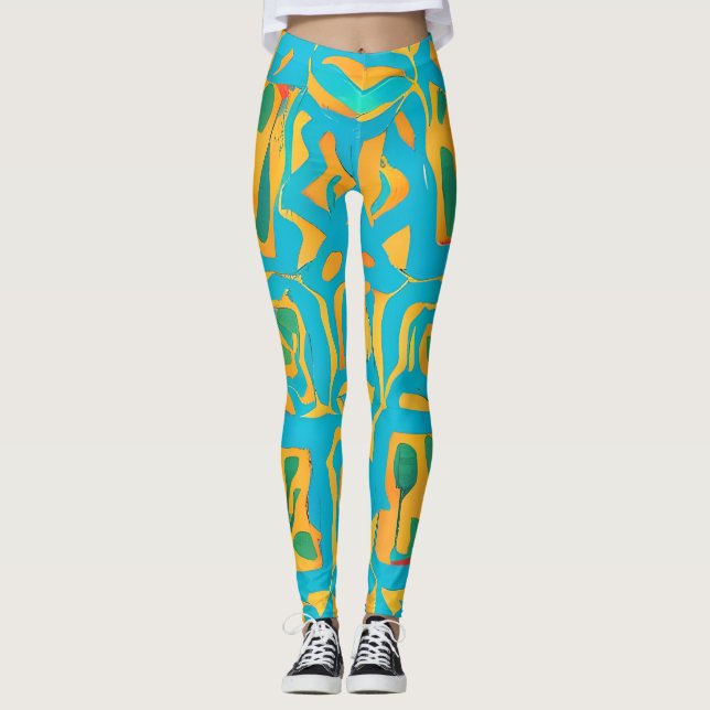 Beautiful Traditional Abstract Art Leggings (Front)