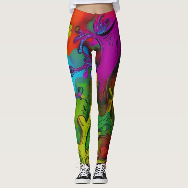 Beautiful Traditional Abstract Art Leggings (Front)