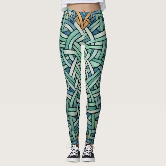 Beautiful Traditional Abstract Art Leggings (Front)