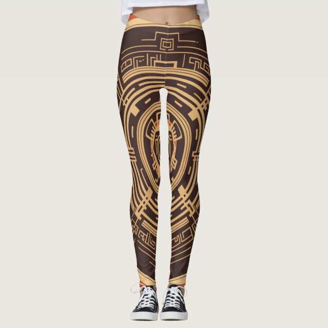 Beautiful Traditional Abstract Art Leggings (Front)