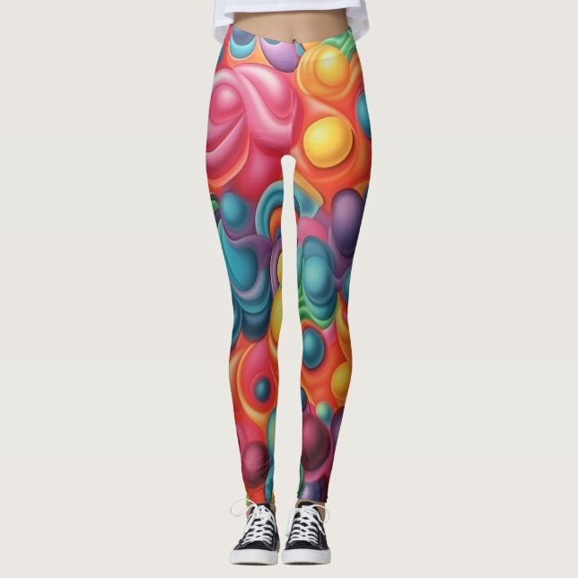 Beautiful Traditional Abstract Art Leggings (Front)