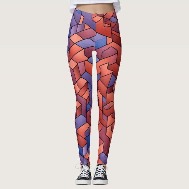Beautiful Traditional Abstract Art Leggings (Front)