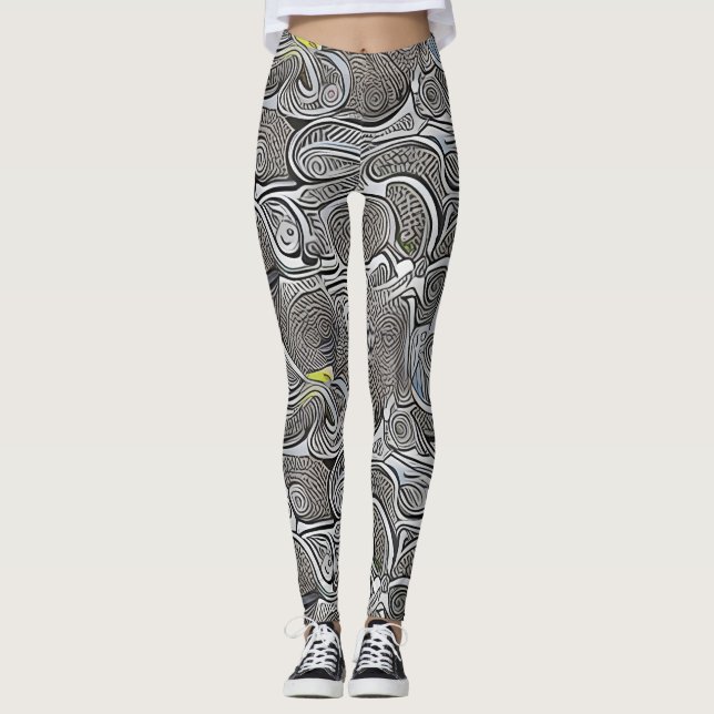 Beautiful Traditional Abstract Art Leggings (Front)