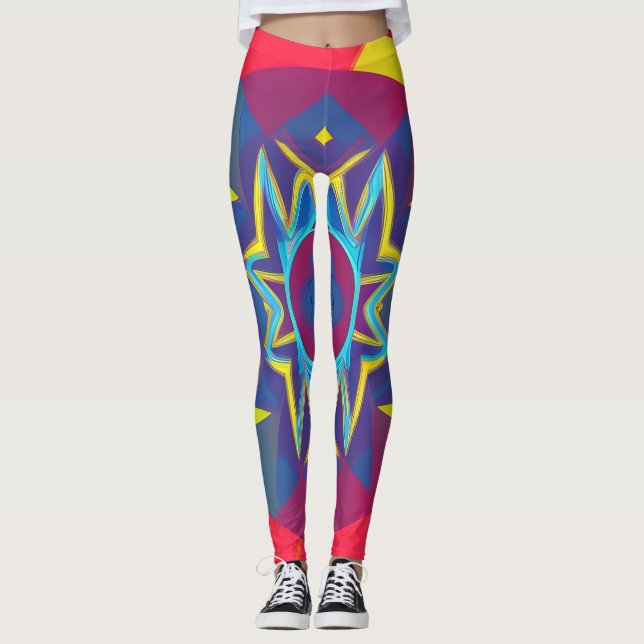 Beautiful Traditional Abstract Art Leggings (Front)