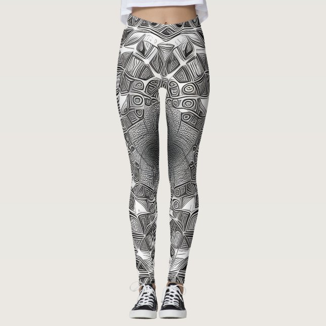 Beautiful Traditional Abstract Art Leggings (Front)