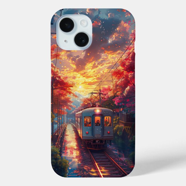 Beautiful Train At Sunset Case-Mate iPhone Case (Back)