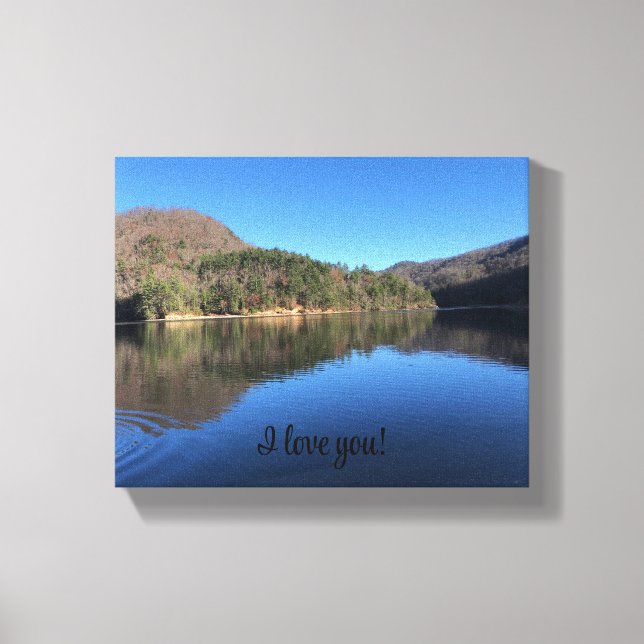 Beautiful & Tranquil Lake Wrapped Canvas (Front)