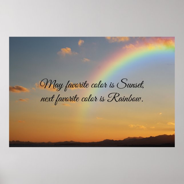 Beautiful Tranquil Sunset and Rainbow Quote Poster (Front)