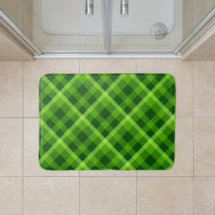 Beautiful Tree Green Plaid Medium Bath Mat