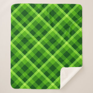 Beautiful Tree Green Plaid Medium Sherpa Blanket