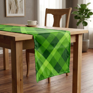 Beautiful Tree Green Plaid Small Table Runner