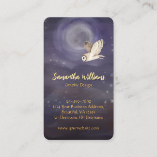 Beautiful Tree with Lanterns, Moon and Owl Business Card