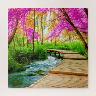 Beautiful Trees Boardwalk Plitvice Lakes, Croatia Jigsaw Puzzle