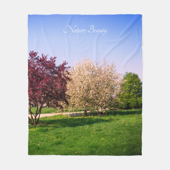 Beautiful Trees on Nature Landscape Fleece Blanket (Front)
