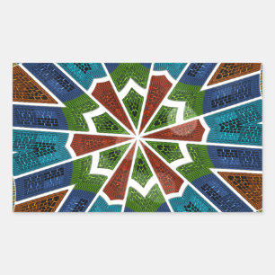 Beautiful Trendy Asian Textile Design Art Print Rectangular Sticker