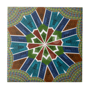 Beautiful Trendy Asian Textile Design Art Print Tile