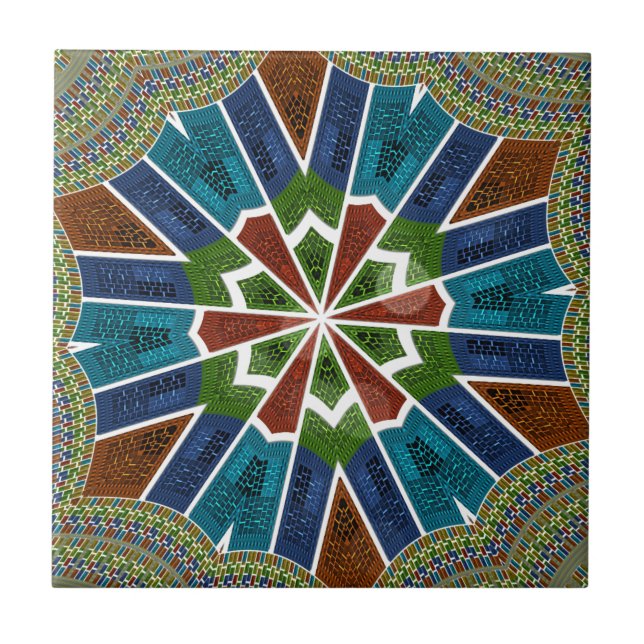 Beautiful Trendy Asian Textile Design Art Print Tile (Front)