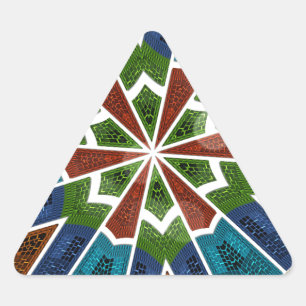 Beautiful Trendy Asian Textile Design Art Print Triangle Sticker