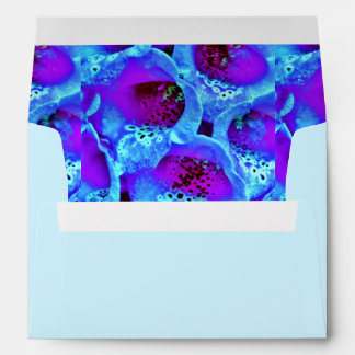 Beautiful Trendy Chic Blue Purple Flowers Envelope