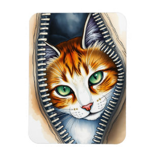 Beautiful Trendy Cute Watercolor Cat Collection Magnet