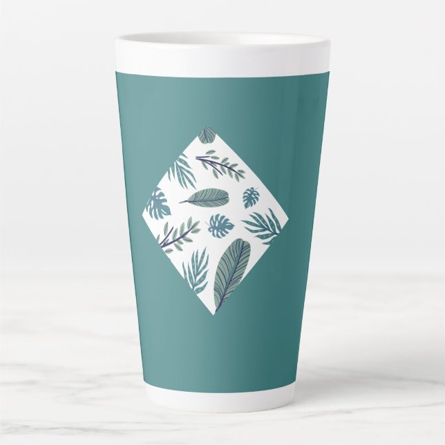  Beautiful Trendy  leaves latte mug (Front)
