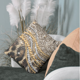 Beautiful Trendy Leopard Faux Animal Print Cushion