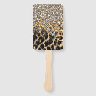 Beautiful Trendy Leopard Faux Animal Print Hand Fan