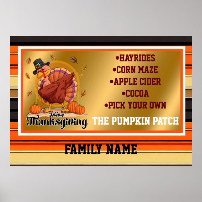 Beautiful Trendy Thanksgiving Autumn Collection Poster (Front)