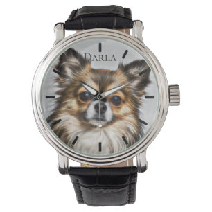 Beautiful Tri-Colour Chihuahua Custom Personalised Watch