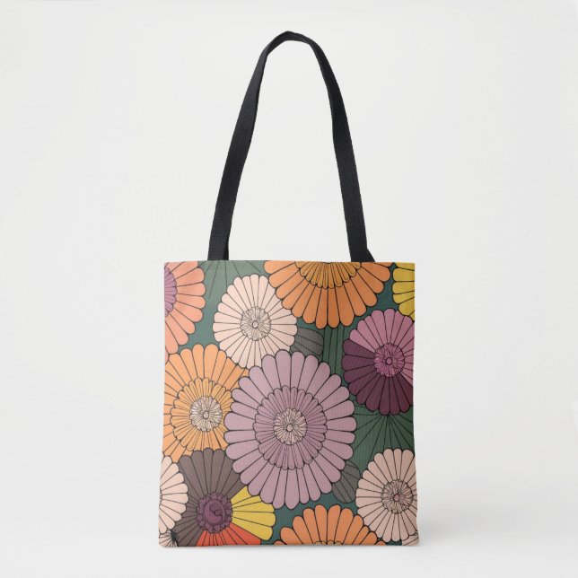 beautiful tribal art watercolor floral Tote Bag (Front)