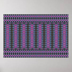beautiful tribal fabric pattern, fabric pattern ba poster