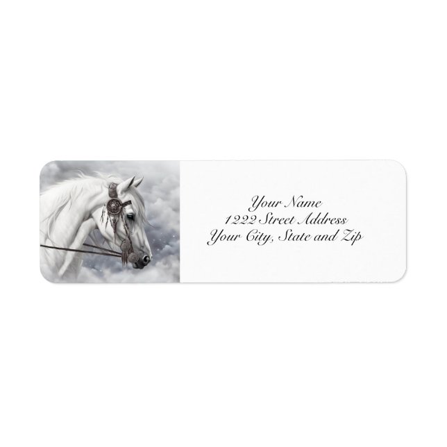 Beautiful Tribal Horse Return Address (Front)