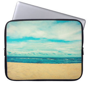 Beautiful tropical beach and sea landscape travel laptop sleeve