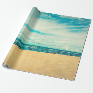 Beautiful tropical beach and sea landscape travel wrapping paper