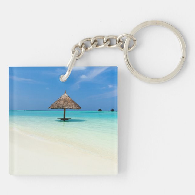 Beautiful tropical beach at Maldives Key Ring (Back)