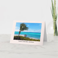 Beautiful Tropical Beach Breezy Palm Tree Birthday