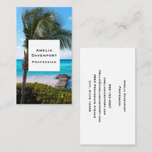 Beautiful Tropical Beach Breezy Palm Tree Business Card