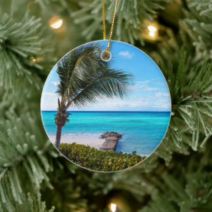Beautiful Tropical Beach Breezy Palm Tree Ceramic Tree Decoration