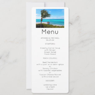 Beautiful Tropical Beach Breezy Palm Tree Menu Invitation