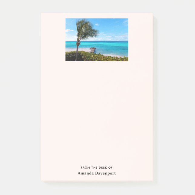 Beautiful Tropical Beach Breezy Palm Tree Post-it Notes (Front)