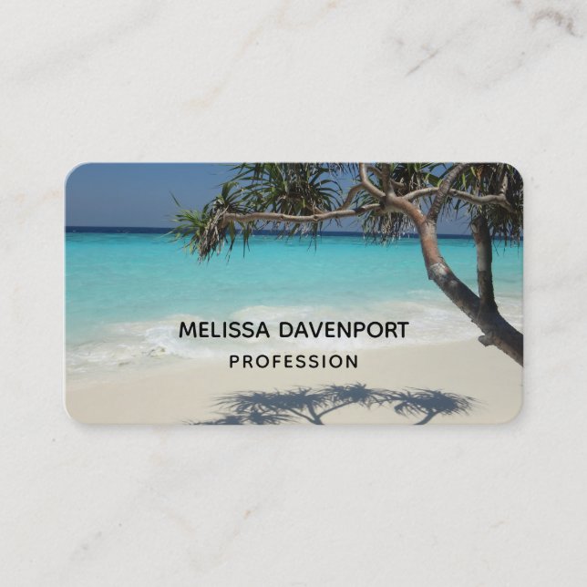 Beautiful Tropical Beach Ocean Paradise Business Card (Front)